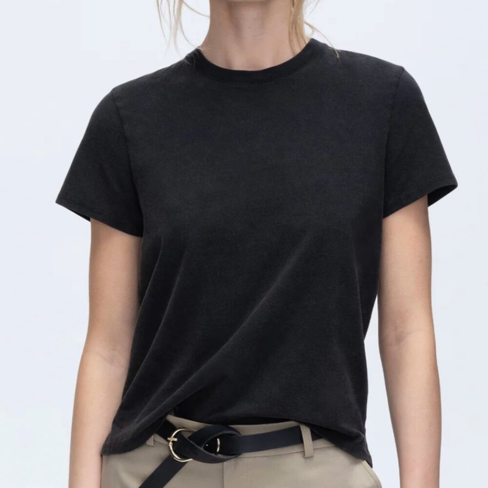 ATM Anthony Thomas Melilo Women's Black Heavyweight Jersey Shortsleeve T-Shirt